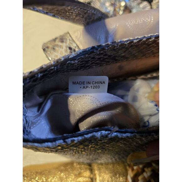 Michael Kors Charlton Crossbody Snakeskin Leather Buckle Adjustable Strap Small - Picture 13 of 13